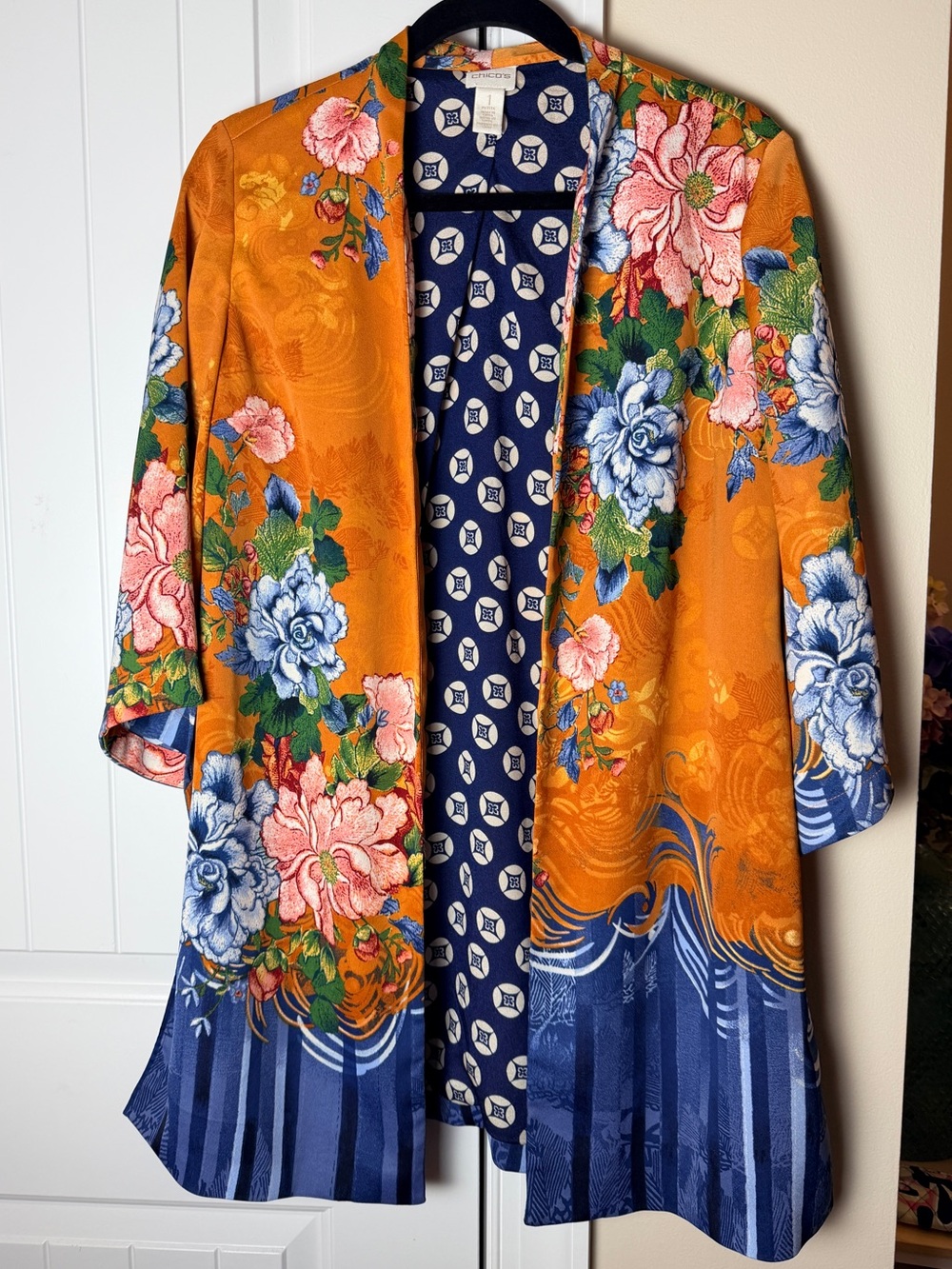 Chico's Drama Kimono Chic Floral
